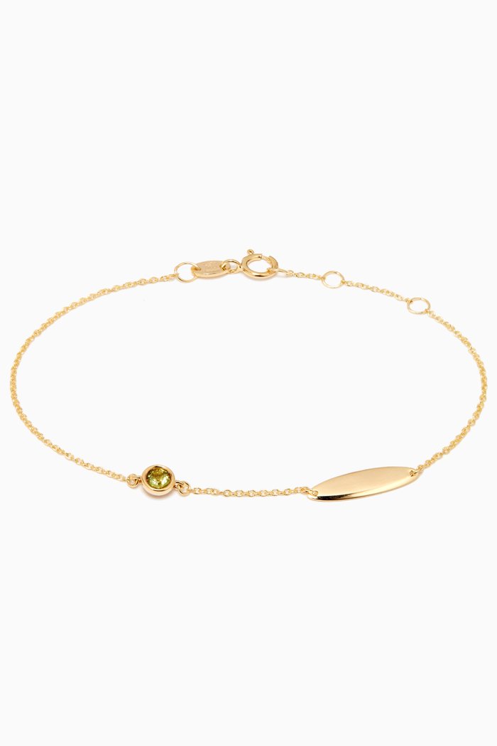 

Ara Peridot August Birthstone Bracelet in 18kt Yellow Gold
