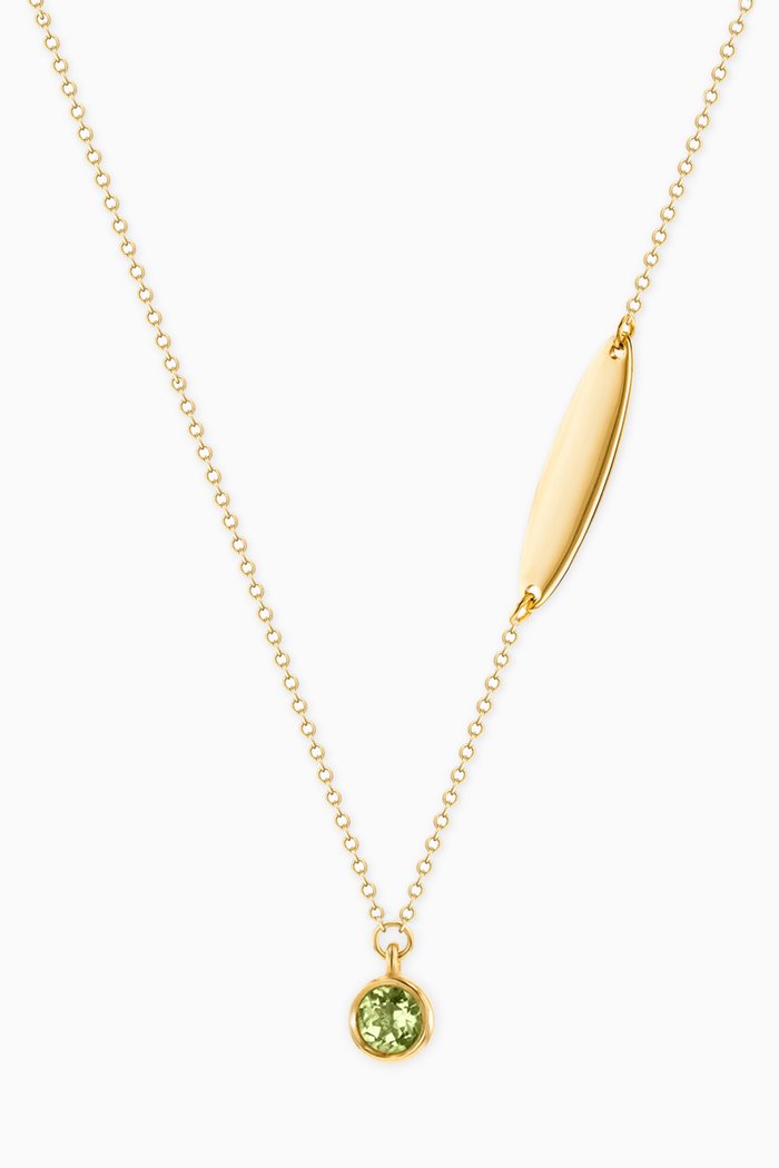 

Ara Peridot August Birthstone Necklace in 18kt Yellow Gold
