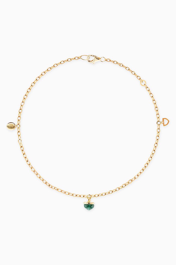 

Dome Noble Malachite Bracelet in 18kt Yellow Gold
