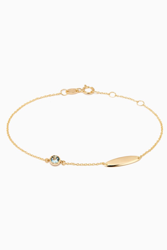 

Ara Blue Topaz December Birthstone Bracelet in 18kt Yellow Gold