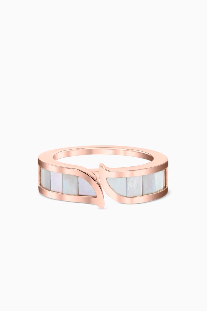 

Alif Mosaic Mother of Pearl Ring in 18kt Rose Gold
