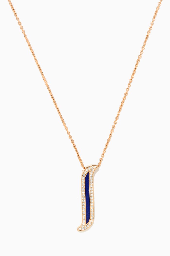 

Alif Mosaic Lapis Lazuli & Diamond Necklace in 18kt Rose Gold