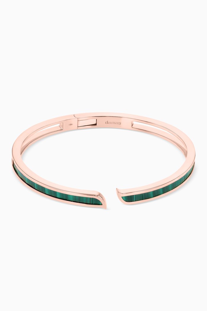 

Alif Mosaic Malachite Bangle in 18kt Rose Gold