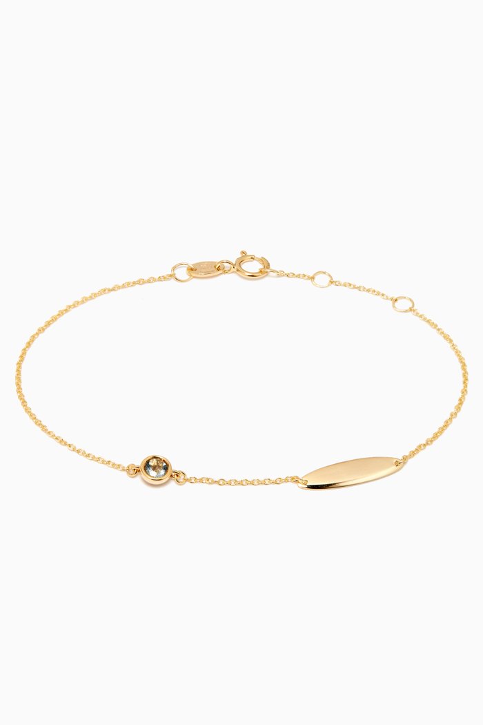 Ara Aquamarine March Birthstone Bracelet in 18kt Yellow Gold