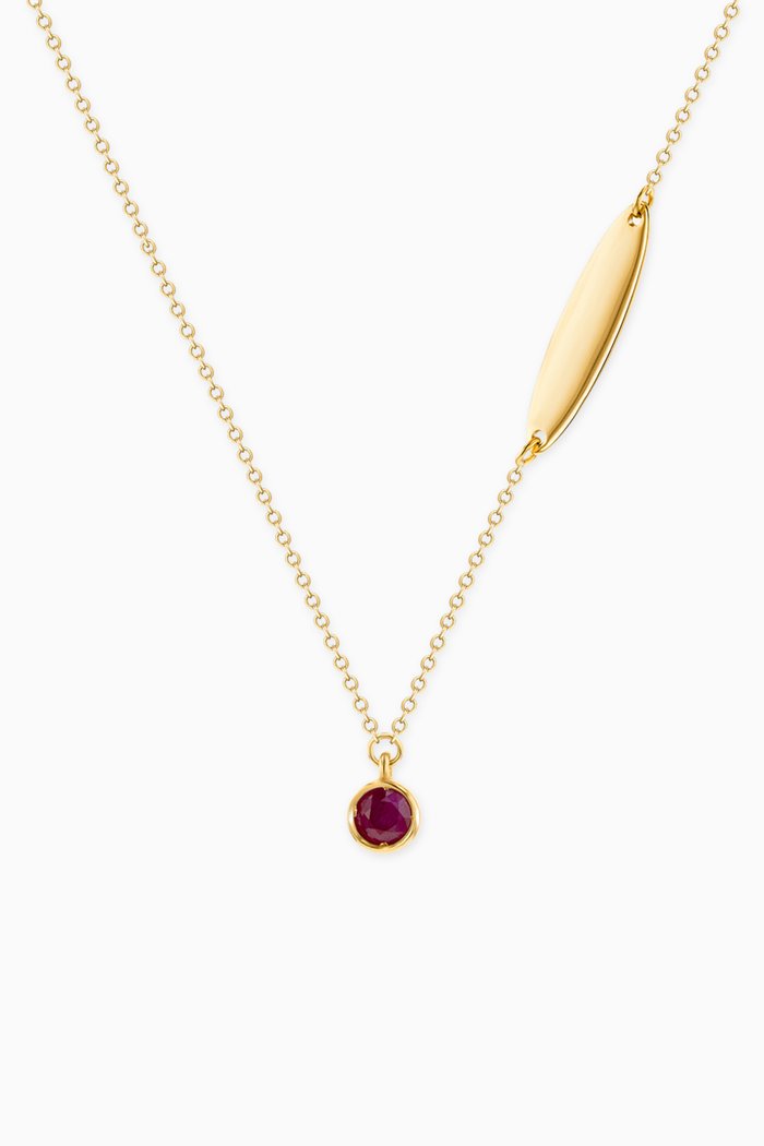 

Ara Ruby July Birthstone Necklace in 18kt Yellow Gold