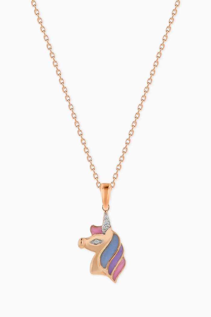 

Ara Diamond Unicorn Necklace in 18kt Yellow Gold, Rose gold