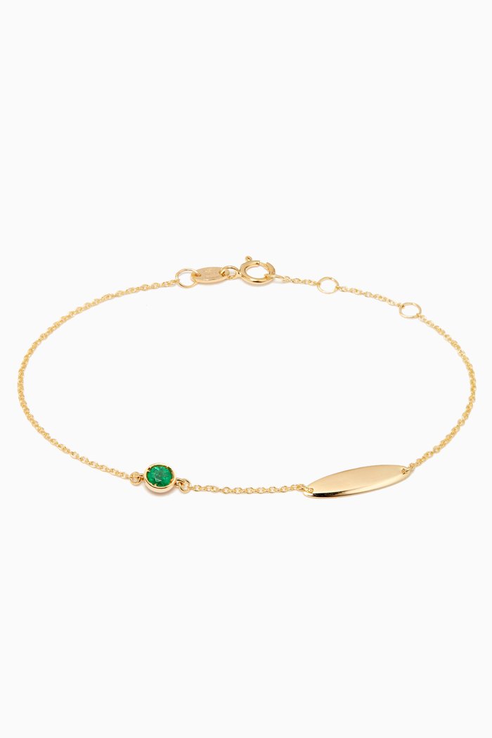 Ara Emerald May Birthstone Bracelet in 18kt Yellow Gold