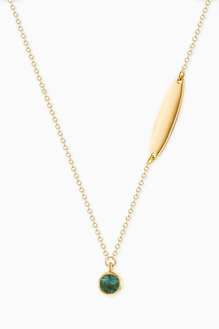 

Ara Emerald May Birthstone Necklace in 18kt Yellow Gold