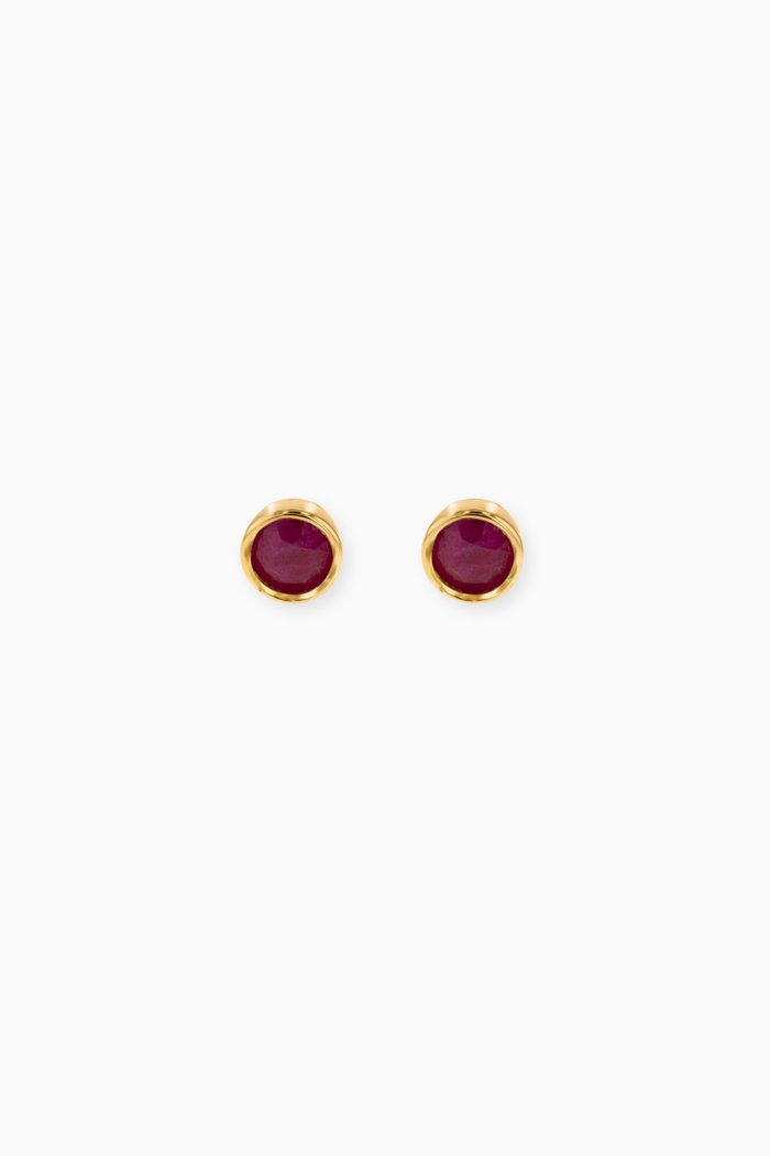 

Ara Ruby July Birthstone Earrings in 18kt Yellow Gold