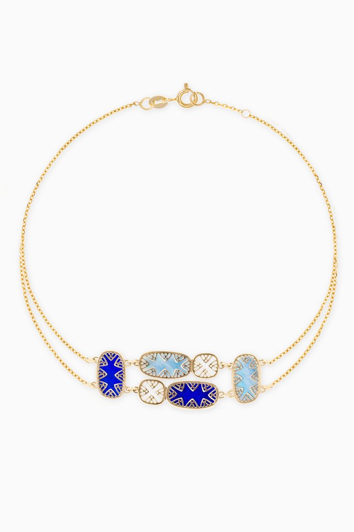 

Amelia Andalusia Mother of Pearl Six Motifs Bracelet in 18kt Yellow Gold