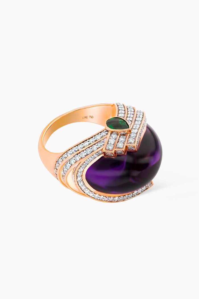 

Turban Amethyst & Diamond Ring in 18kt Rose Gold