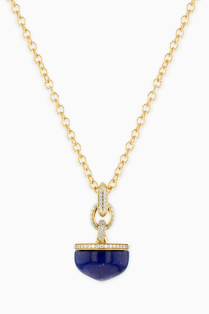

Dome Majesty Lapis Lazuli & Diamond Necklace in 18kt Yellow Gold