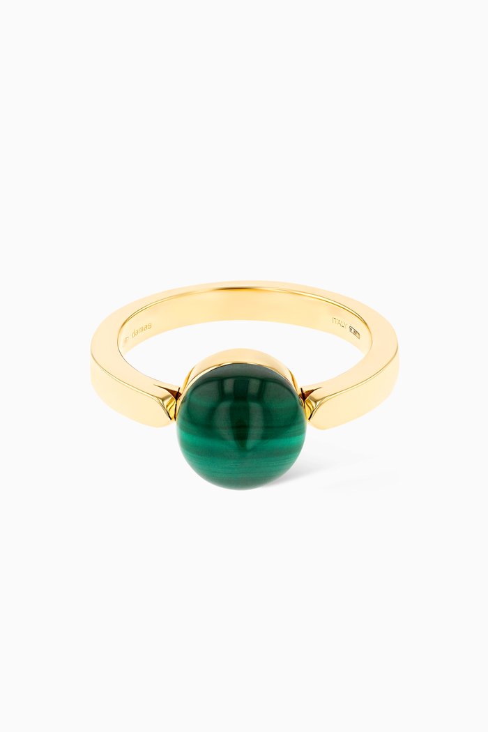 

Dome Noble Malachite Ring in 18kt Yellow Gold