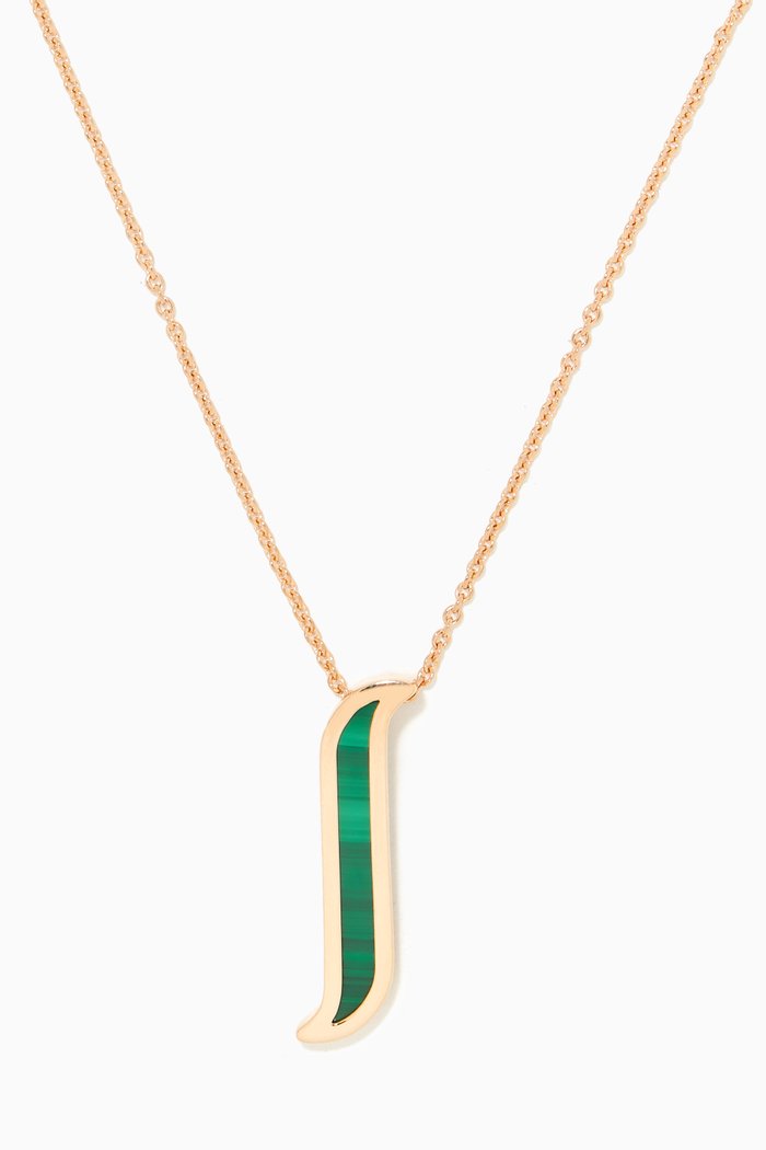 

Alif Mosaic Malachite Necklace in 18kt Rose Gold