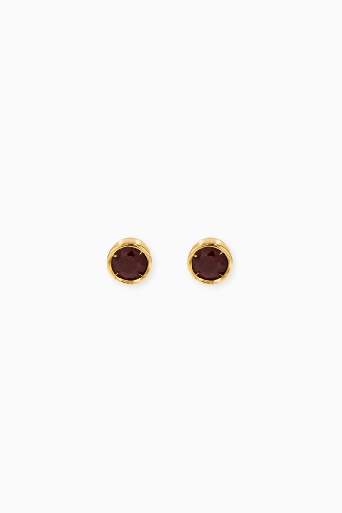 

Ara Garnet January Birthstone Earrings in 18kt Yellow Gold