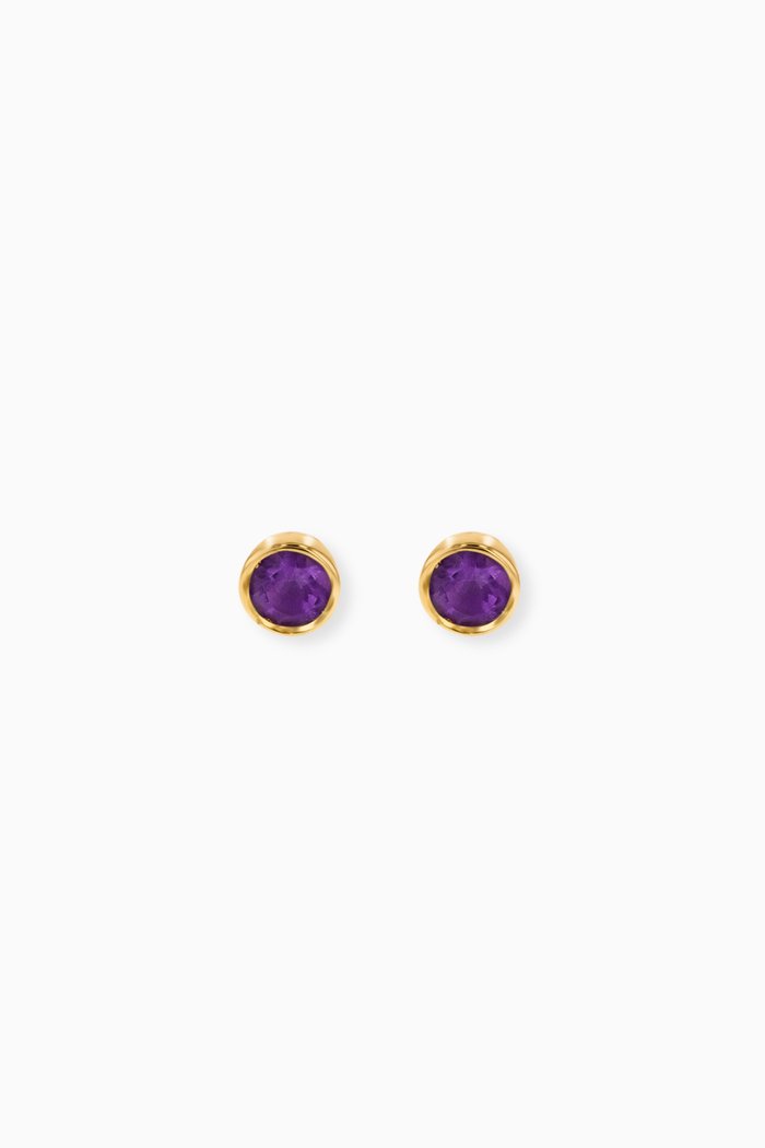 

Ara Amethyst February Birthstone Earrings in 18kt Yellow Gold