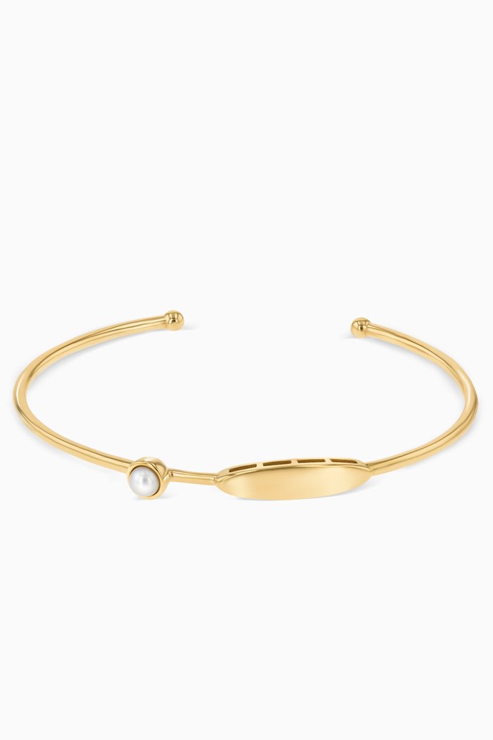 

Ara Pearl June Birthstone Bangle in 18kt Yellow Gold
