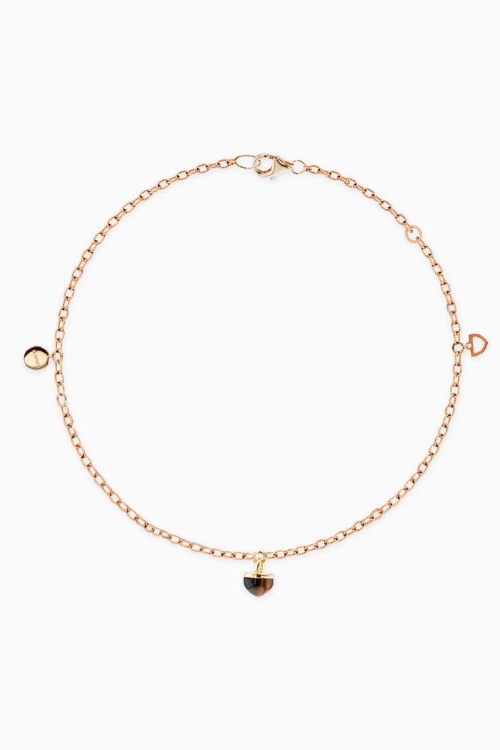 Dome Noble Tiger Eye Bracelet in 18kt Rose Gold, Yellow