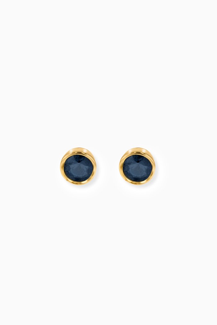 

Ara Blue Sapphire September Birthstone Earrings in 18kt Yellow Gold