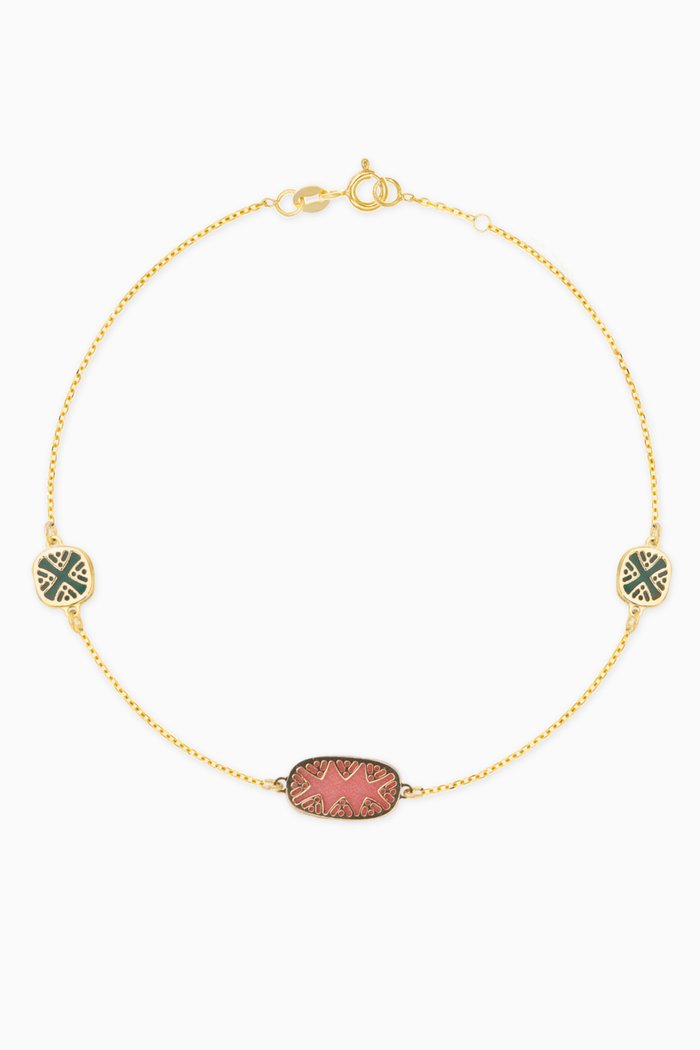 

Amelia Sunrise Mother of Pearl Three Motifs Bracelet in 18kt Yellow Gold