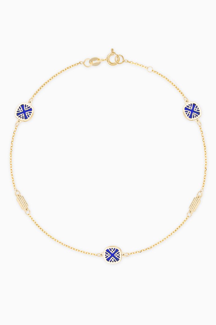 

Amelia Andalusia Mother of Pearl Three Motifs Bracelet in 18kt Yellow Gold