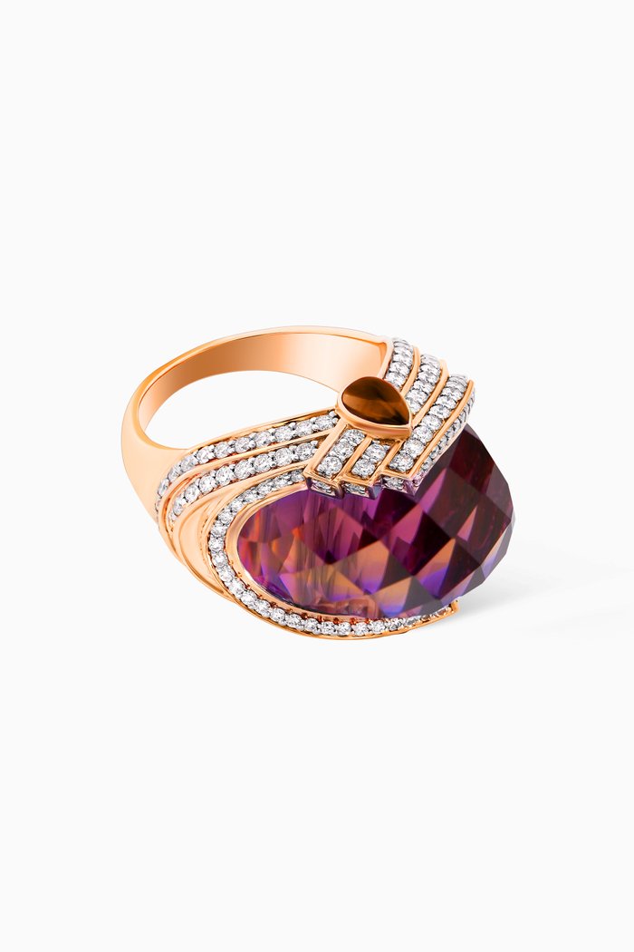 

Turban Ametrine & Diamond Ring in 18kt Rose Gold