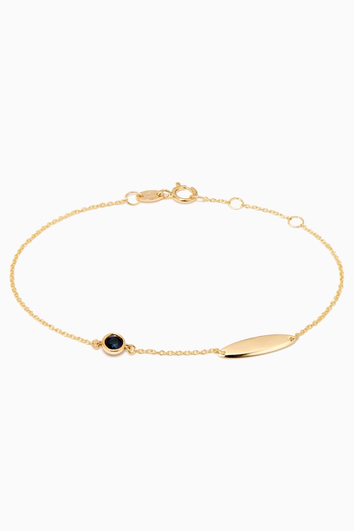 

Ara Blue Sapphire September Birthstone Bracelet in 18kt Yellow Gold
