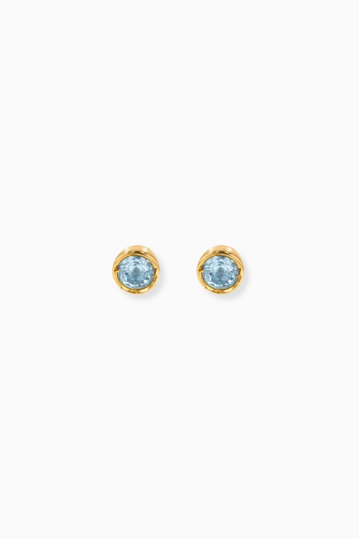 

Ara Blue Topaz December Birthstone Earrings in 18kt Yellow Gold