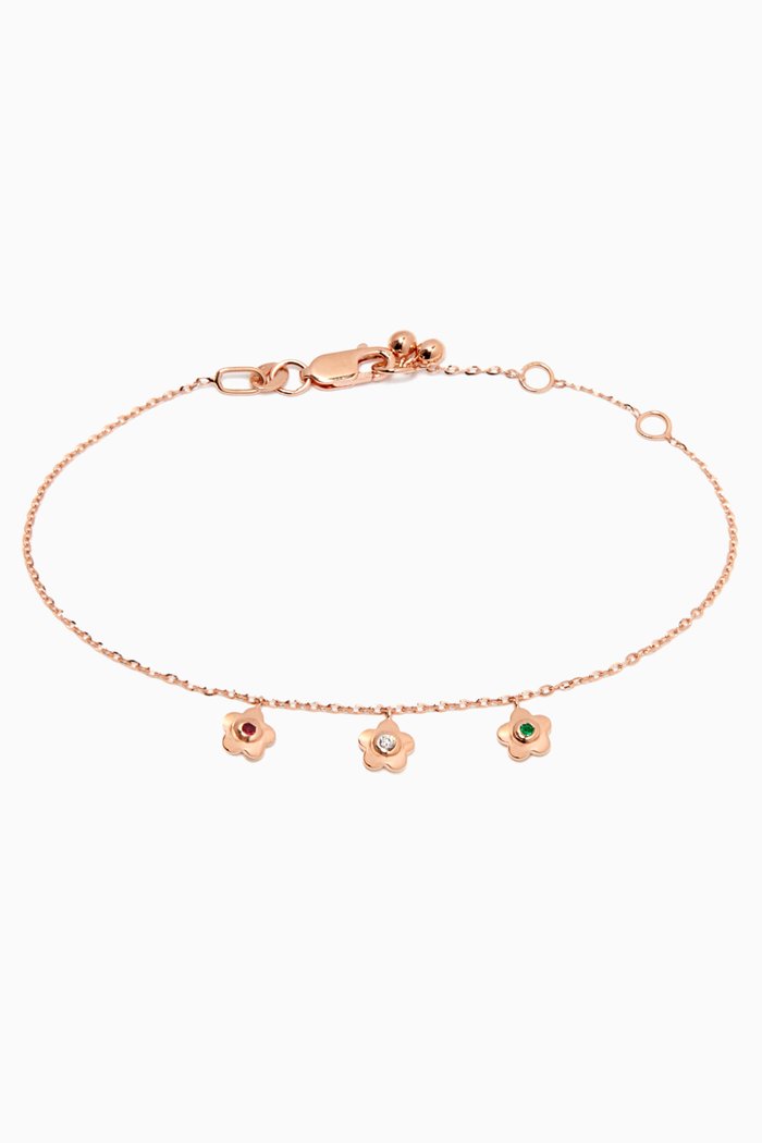 

Ara Diamond & Precious Stones Strawberry Flower Bracelet in 18k Rose Gold, Yellow