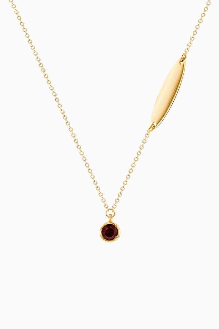 

Ara Garnet January Birthstone Necklace in 18kt Yellow Gold