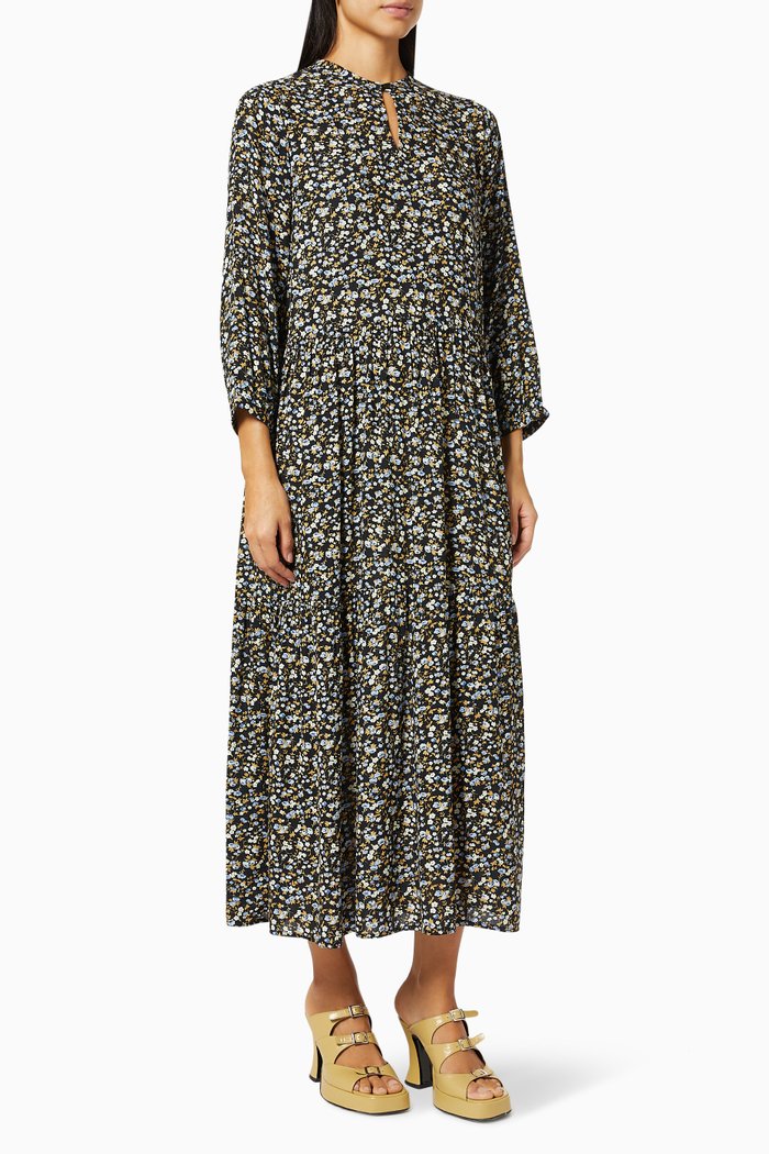 

Yasbelima Maxi Dress in Viscose, Black