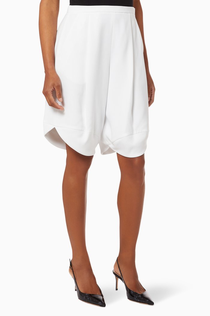 

Pleated Shorts in Techno Cady, White