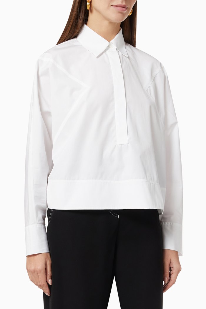 

Button Down Shirt in Silk Poplin, White