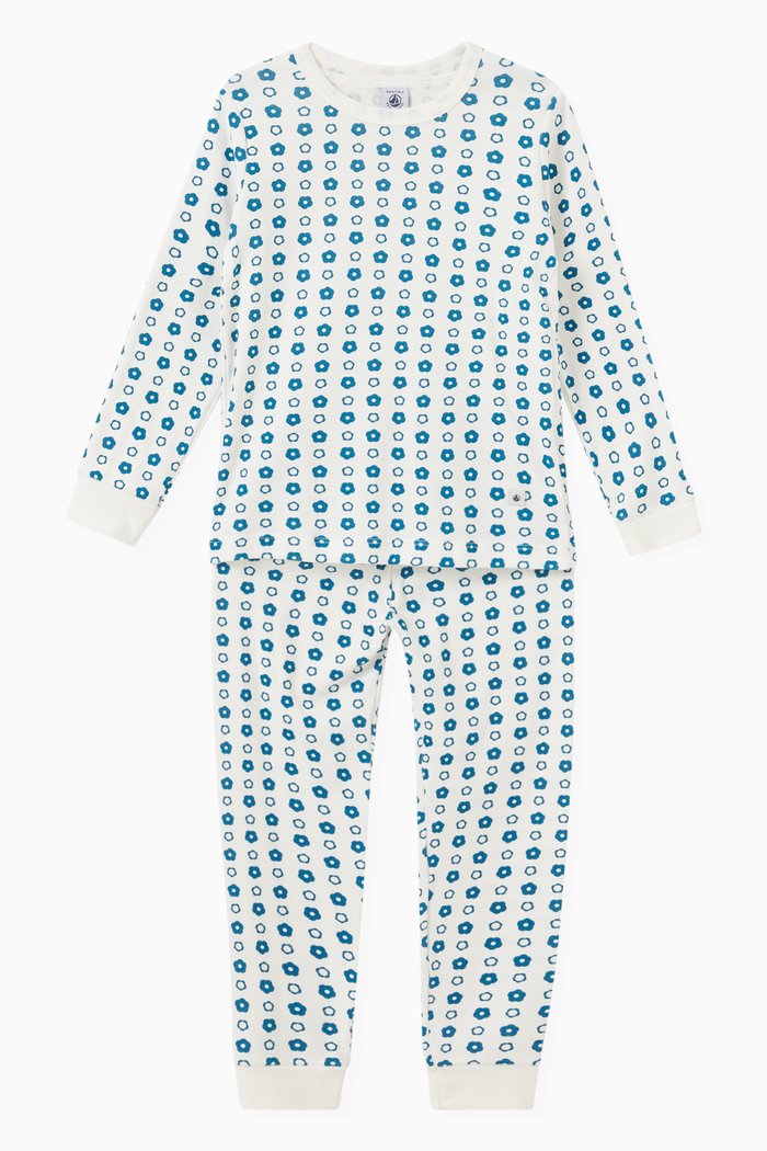 

PYJPOCKET® Pyjama in Graphic Floral Print Organic Cotton Rib Knit, Multicolour