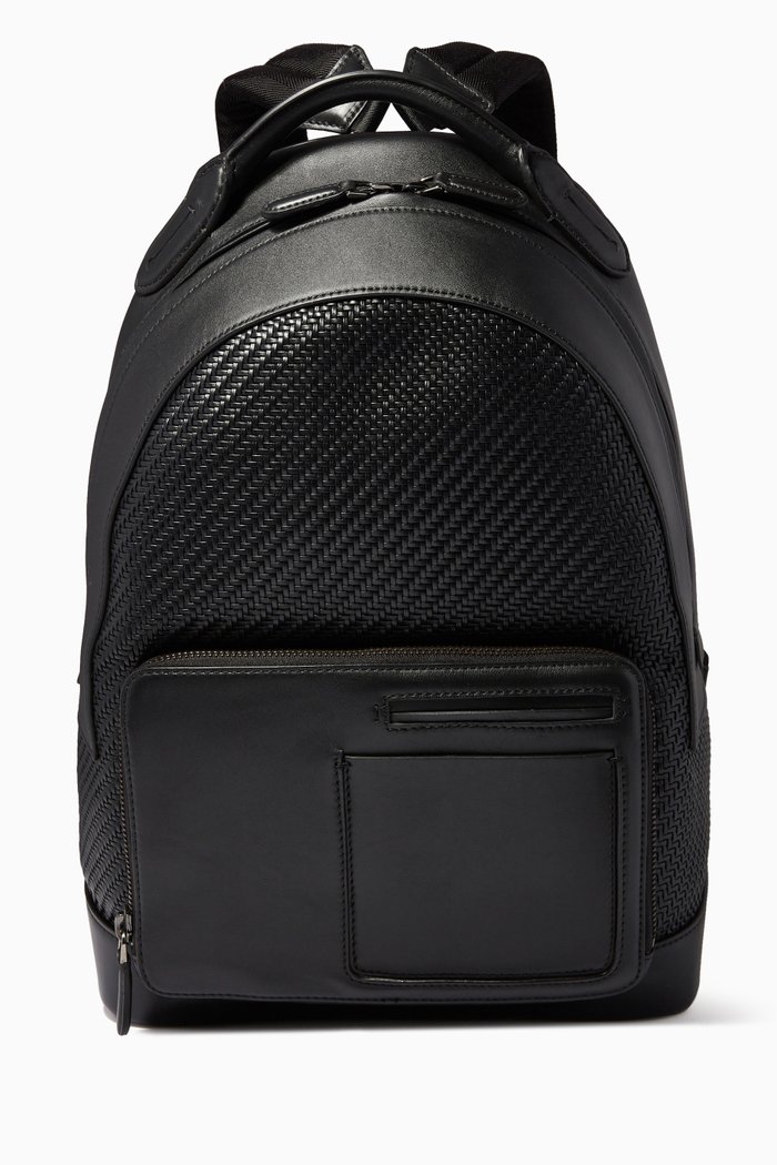 Pelletessuta Everyday Backpack in Leather, Black