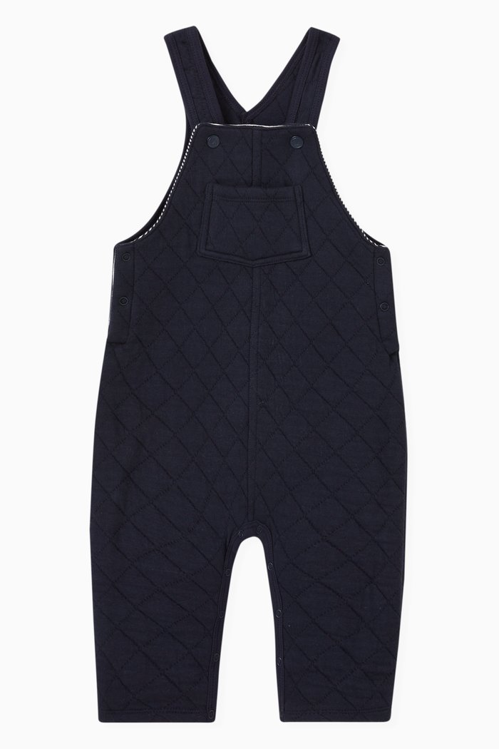 

Quilted Dungarees in Tube Knit, Blue