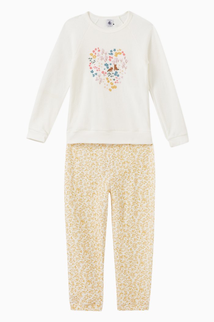 

Pyjama in Floral Brushed Terry Towelling, Multicolour