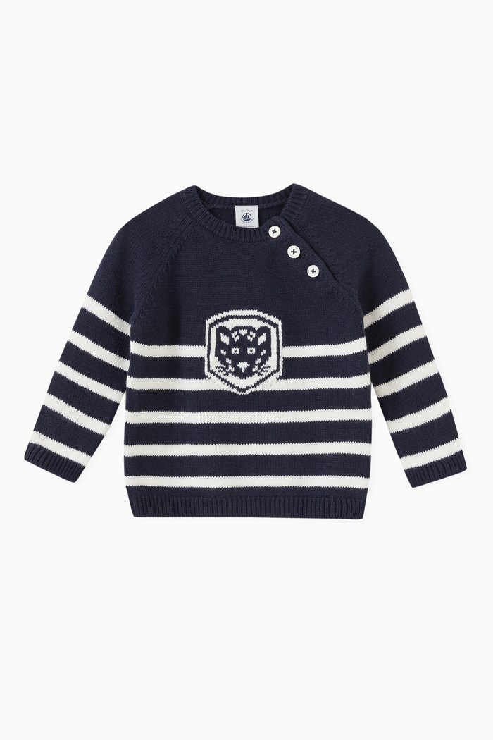 

Sailor Jamper in Cotton-wool Knit, Blue