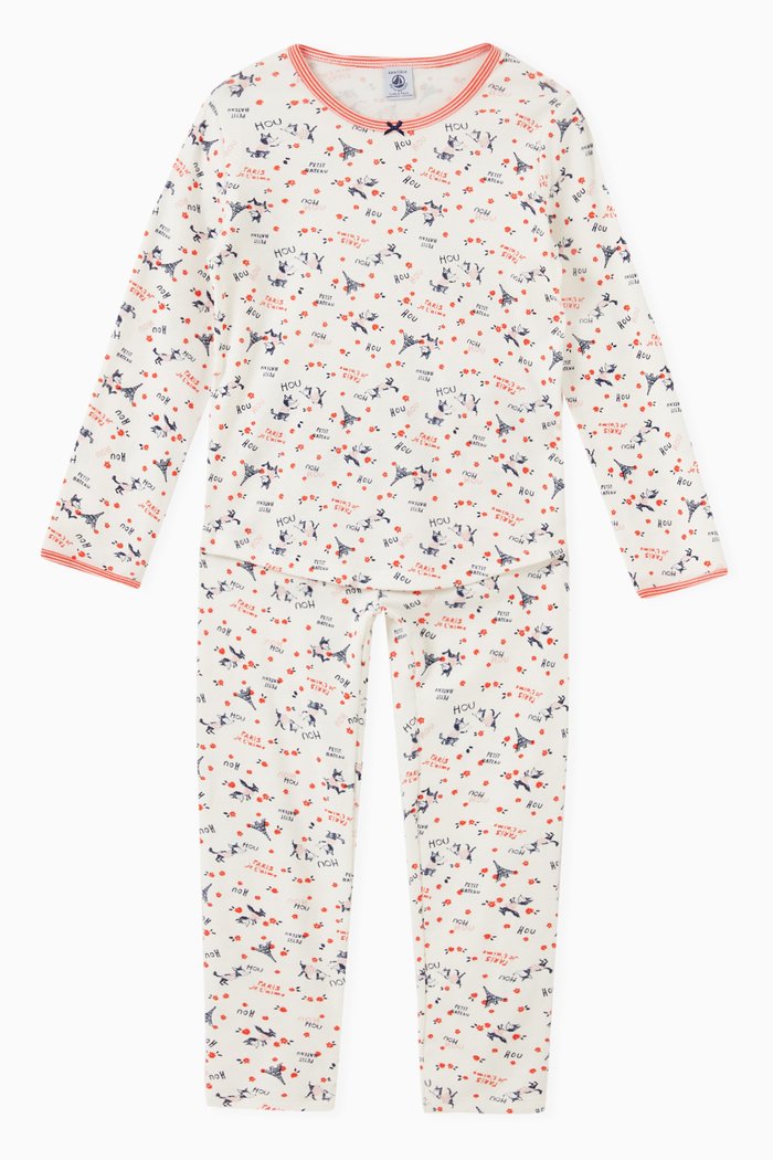 

Pyjama in Paris Print Organic Cotton Rib Knit, Multicolour