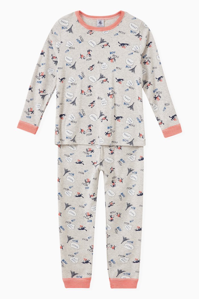 

Pyjama in Paris Print Organic Cotton Rib Knit, Multicolour