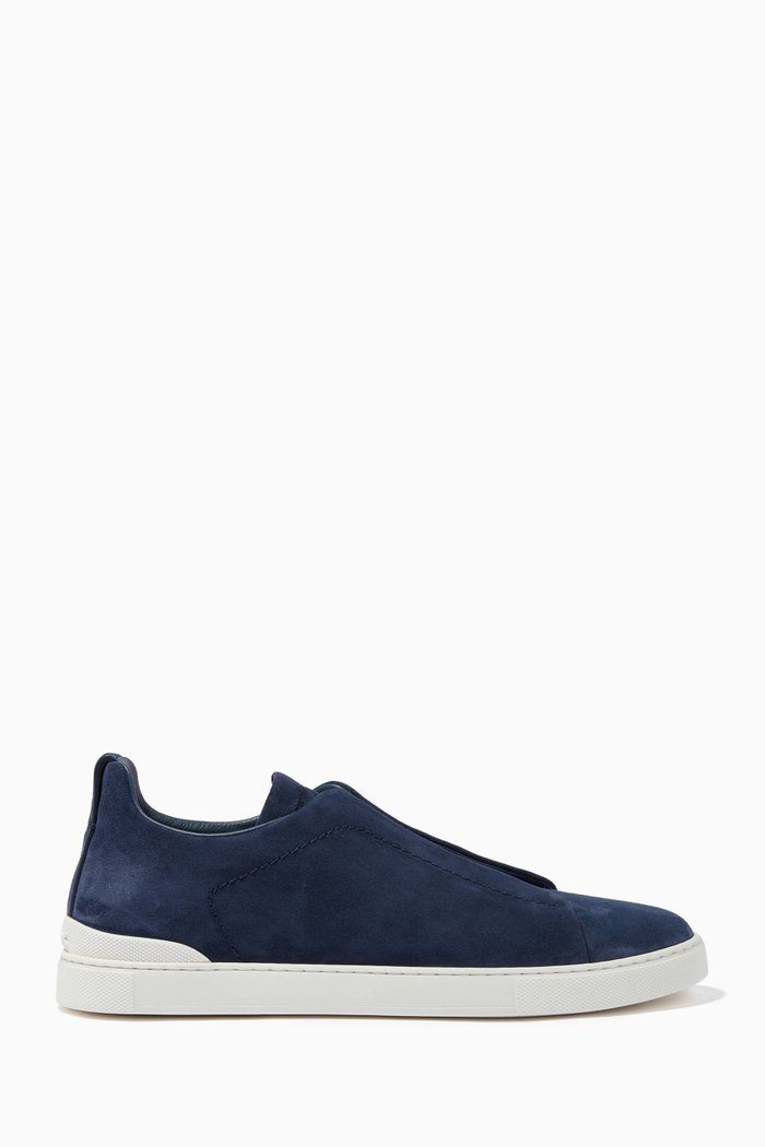 

Triple Stitch Sneakers in Suede, Blue
