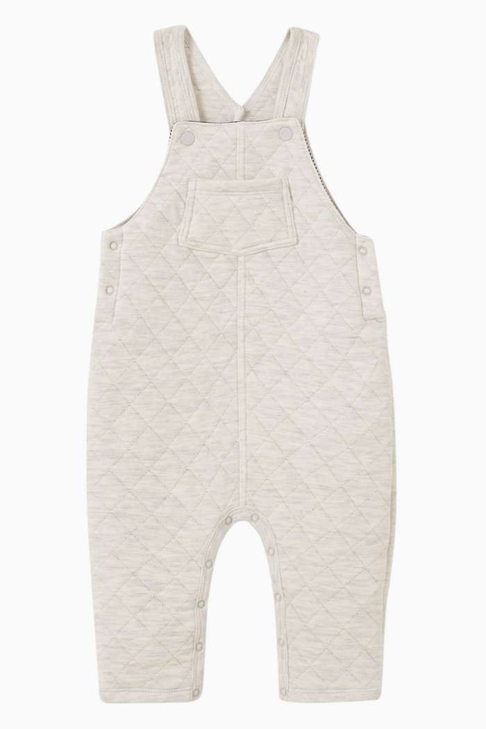 

Quilted Dungarees in Tube Knit, Grey