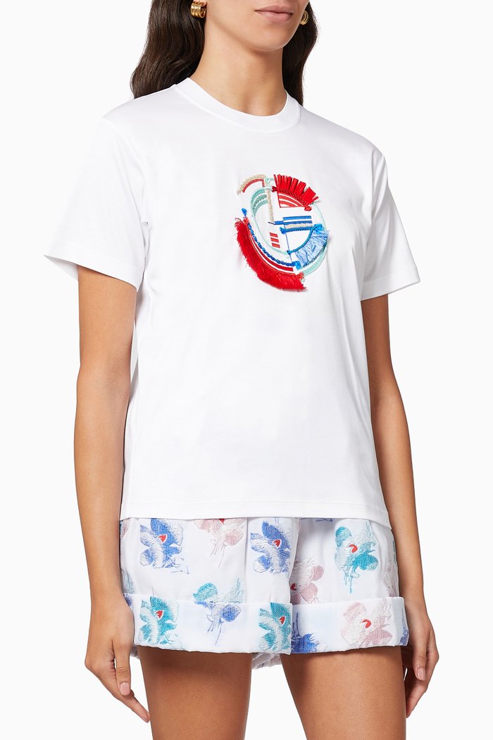 

Resort Capsule GA Embroidered T-shirt in Jersey, White