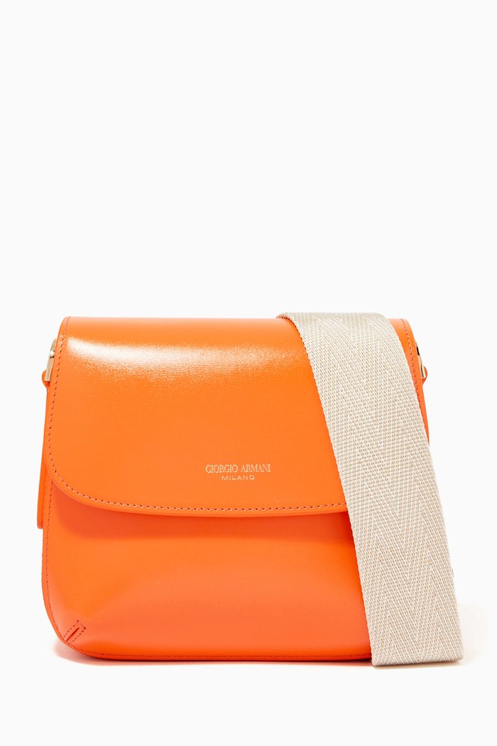 

La Prima Small Crossbody Bag in Palmellato Leather, Orange