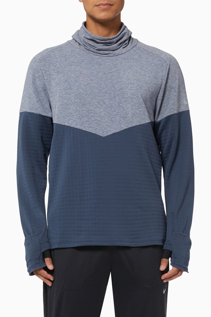 

Therma-FIT Run Division Sphere Element Top in Stretch Nylon, Blue