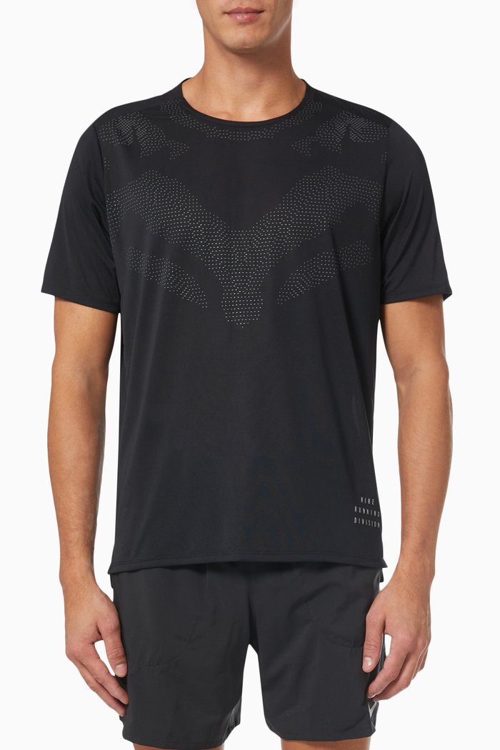 Dri-FIT Run Division Rise 365 T-shirt in Polyester Knit, Black