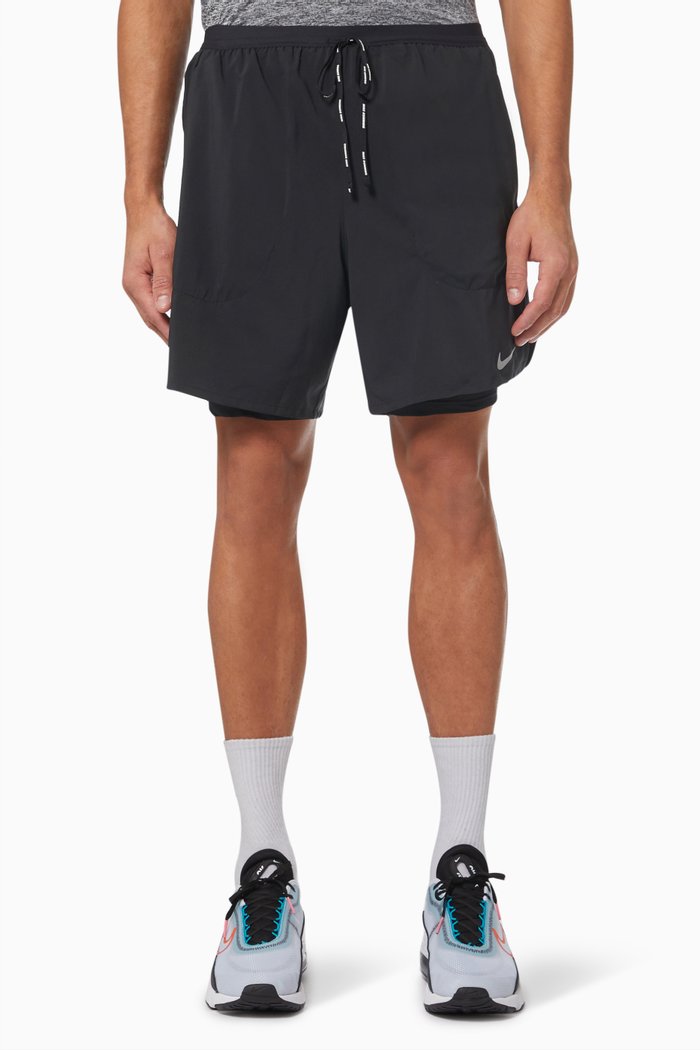 

Flex Stride 2-In-1 Running Shorts in Recycled Polyester, Black