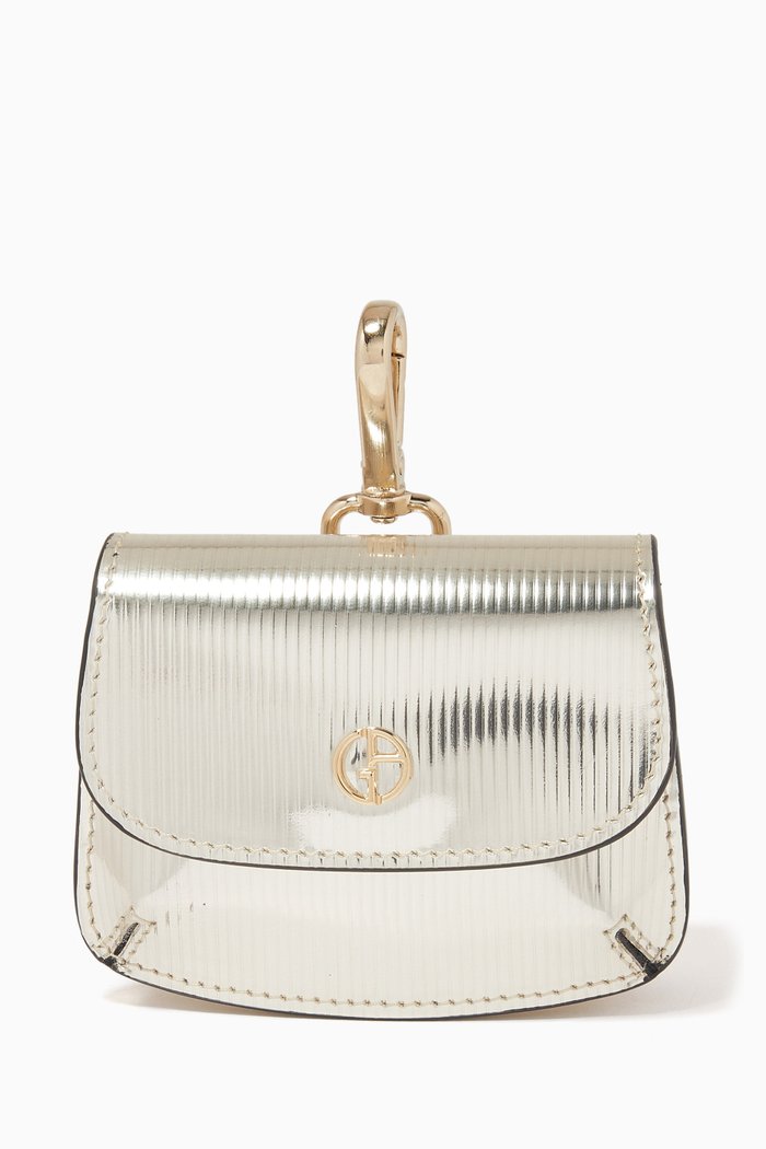 La Prima Mini Carabiner Bag in Leather, Gold