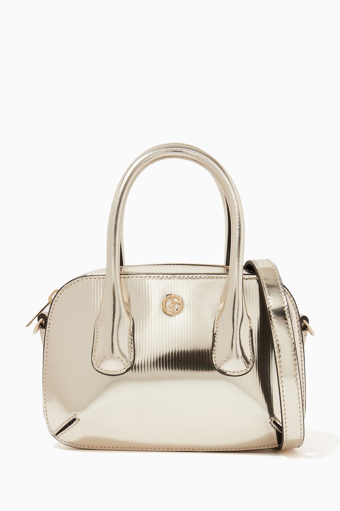 

La Prima Mini Trunk Bag in Leather, Gold