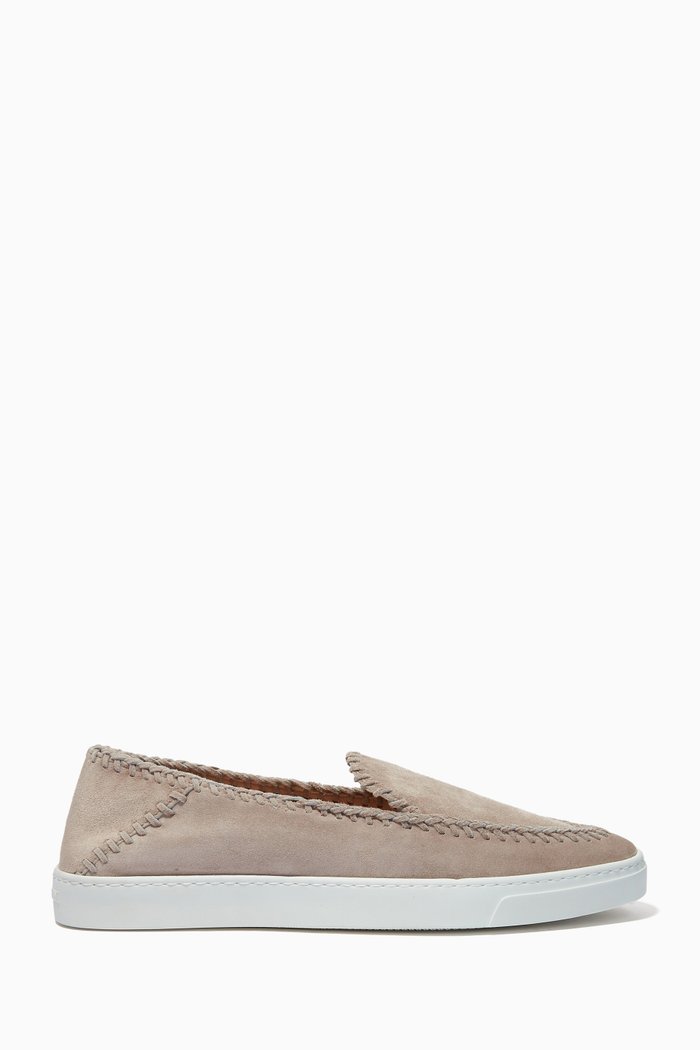 

Slip-on Sneakers in Suede Leather, Grey